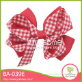 Red and white plaid ribbon garland bow